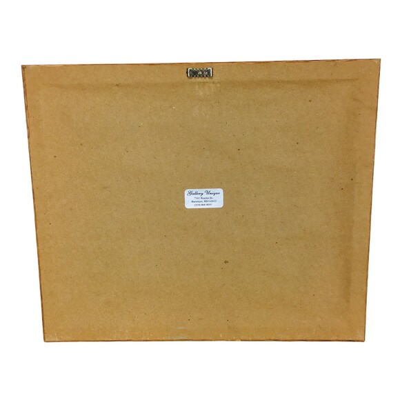 Vintage Canadian Geese In Flight Farm Scene Marble Etching Framed Signed - Picture 5 of 6